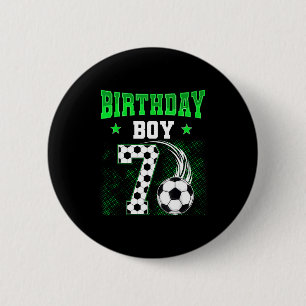 Lustiger 7. Geburtstag Junge Fußball Thema Party 7 Button