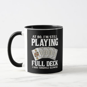 Lustiger 80. Geburtstagskarten-Spieler-Becher Tasse