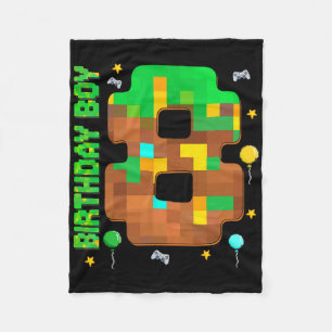 Lustiger 8. Geburtstag Pixel-Spiel Geburtstagsjung Fleecedecke