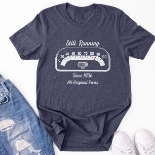 Lustiger 90. Geburtstag Kilometerstand Vintage-Aut Tri-Blend Shirt