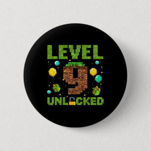 Lustiger 9. Geburtstag Junge Gamer Level 9 Freiges Button