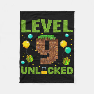 Lustiger 9. Geburtstag Junge Gamer Level 9 Freiges Fleecedecke