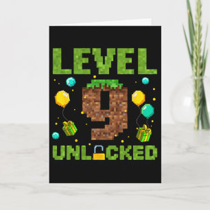 Lustiger 9. Geburtstag Junge Gamer Level 9 Freiges Karte