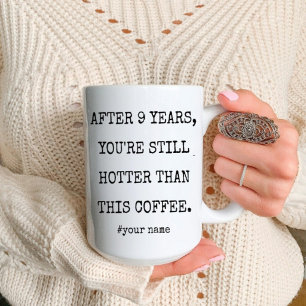 Lustiger 9. Hochzeitstag aus Keramik für Ehemann u Zweifarbige Tasse