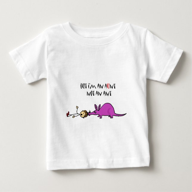 Lustiger Aardvark, der Ameisen-Cartoon Tante nicht Baby T-shirt (Vorderseite)