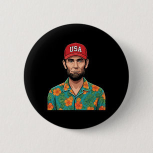 Lustiger Abe Abraham Lincoln 4. Juli Feiertag Urla Button