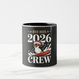 Lustiger Abschied 2025 2026 Crew Neues Jahr Freund Zweifarbige Tasse