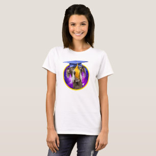 Lustiger Abschluss-Hundetragender Hut T-Shirt