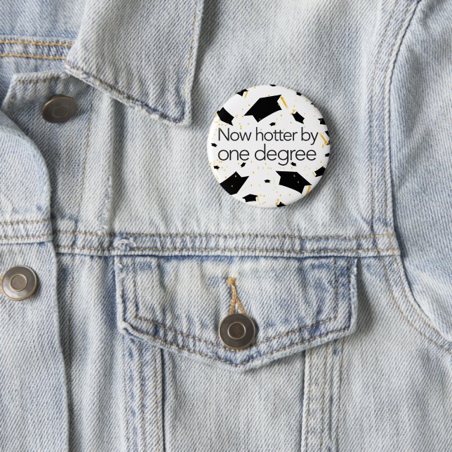Lustiger Abschluss jetzt heißer durch einen Grad - Button (Beispiel)