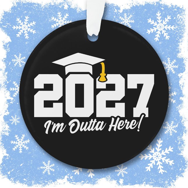 Lustiger Abschluss-Spruch Abiturjahrgang 2027 Ornament (Von Creator hochgeladen)