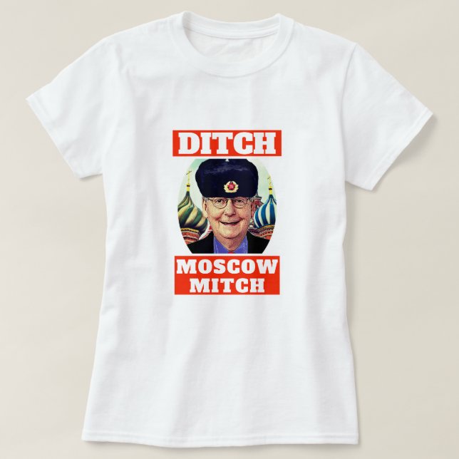 Lustiger "Abzugsgraben Moskau Mitch" McConnell T-Shirt (Design vorne)