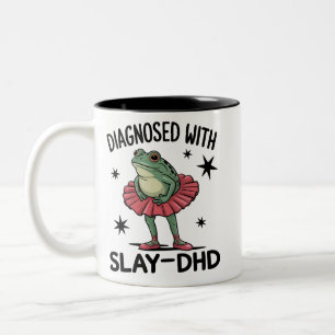 Lustiger ADHD-Frosch Neurodivergentes Meme Y2K Fro Zweifarbige Tasse