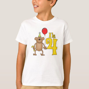 Lustiger Affe-4. Geburtstag T-Shirt