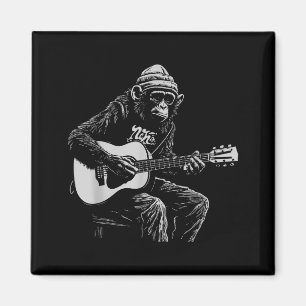 Lustiger Affe Akustische Gitarre Musikliebhaber Mä Magnet