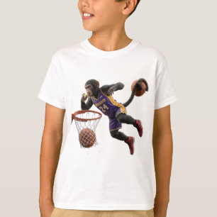 Lustiger Affe Athlet Schwanz Slam Dunk Basketball T-Shirt