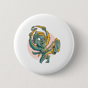 Lustiger Affe Banane Kämpfer Button