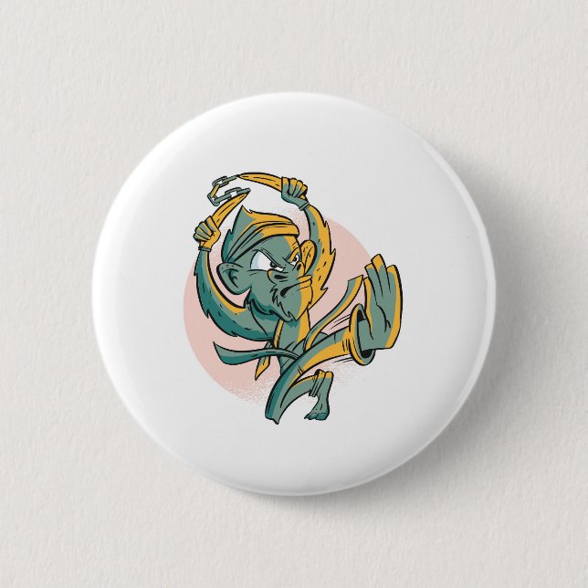Lustiger Affe Banane Kämpfer Button (Vorderseite)