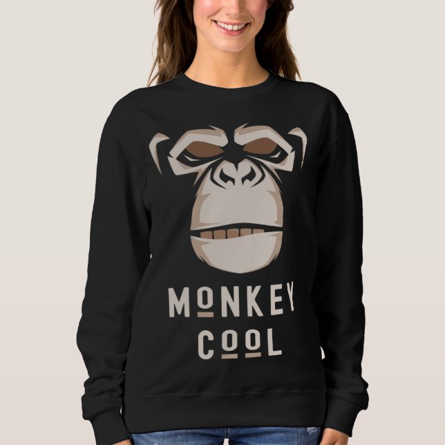 Lustiger Affe Cool Spaß Schimpanse Wilder Primat T Sweatshirt (Vorderseite)