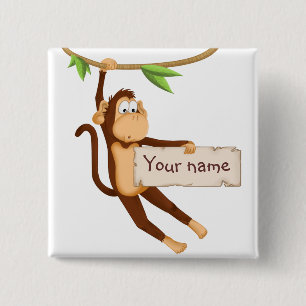 Lustiger Affe, der Ihren Text hält Button