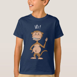 Lustiger Affe des Cartoon (hallo! U. Tschüss!) T-Shirt