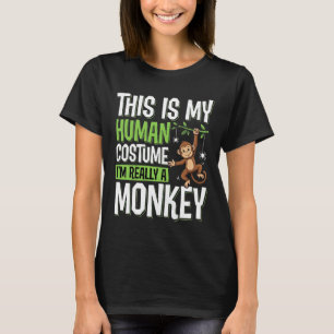 Lustiger Affe im Halloween-Kostüm Vektor T-Shirt