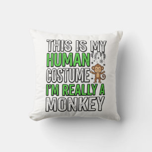 Lustiger Affe Mensch Kostüm Halloween-Shirt-Design Kissen