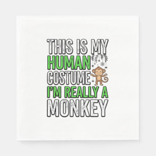 Lustiger Affe Mensch Kostüm Halloween-Shirt-Design Serviette