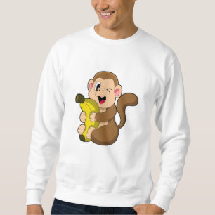 Lustiger Affe mit Banane Sweatshirt