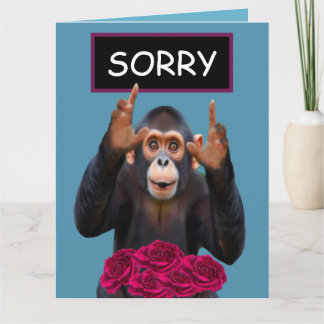 Lustiger Affe & Rosen Entschuldigung  Karte
