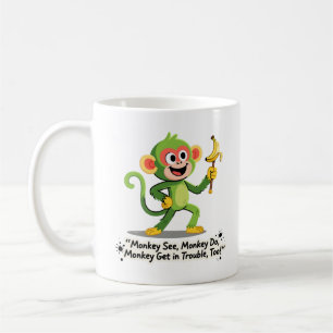 Lustiger Affe sieht Affen-Grafik Kaffeetasse