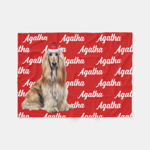 Lustiger Afghan Hound-Hunde-Name gemustertes Weihn Fleecedecke