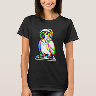 Lustiger afrikanischer Graupapagei DJ Glitch Rave T-Shirt