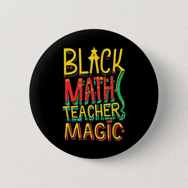 Lustiger afroamerikanischer Mathematiklehrer Magie Button (Vorderseite)