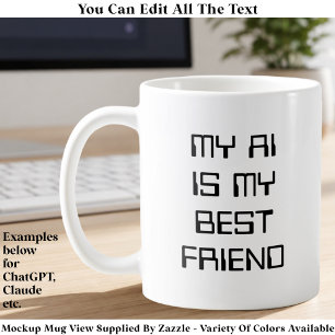 Lustiger AI/Chatbot Geeky Tech Enthusiast Individu Kaffeetasse