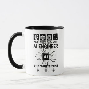 Lustiger AI-Ingenieur Liebhaber Braucht Kaffee Zum Tasse