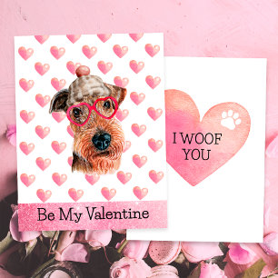 Lustiger Airedale ich wuffe dich Hunde Valentinsta Feiertagskarte