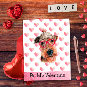 Lustiger Airedale sei mein Valentinstag-Hund Valen Feiertagspostkarte