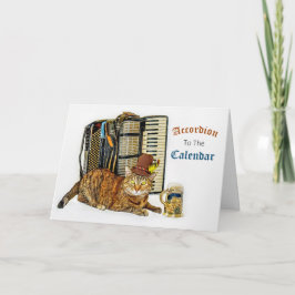 Lustiger Akkordeon-Miezekatze-Geburtstag Karte