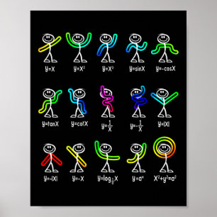 Lustiger Algebra Tanz Funktions Mathe Lehrer Geek Poster