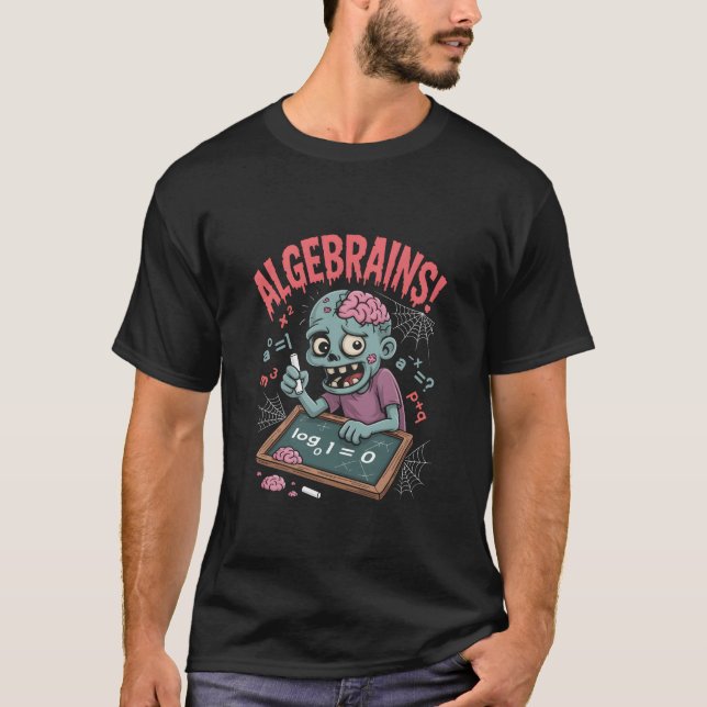 Lustiger Algebra-Zombie-Mathe-Lehrer Halloween  T-Shirt (Vorderseite)