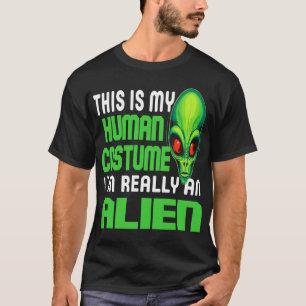 Lustiger Alien-Liebhaber-Mensch-Kostüm-UFO-Hallowe T-Shirt