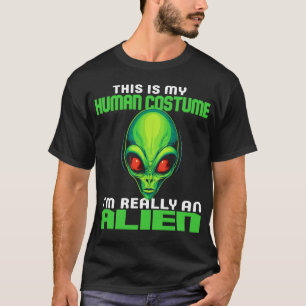 Lustiger Alien-Liebhaber-Menschen-Kostüm-UFO-Hallo T-Shirt