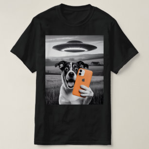 Lustiger Alien-UFO-Hund-Selfie - Coole Katze & Wel T-Shirt