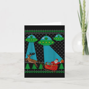 Lustiger Alien Ufo Weihnachtsmann Schlitten Hässli Karte
