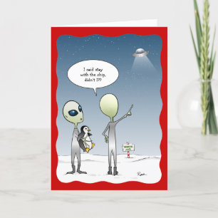 Lustiger Alien Weihnachten UFO Santa Rudolph