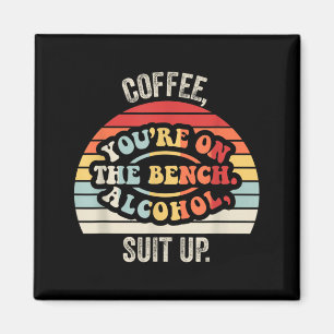 Lustiger Alkohol Anzug Kaffee Auf Der Bank Retro Magnet
