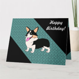 Lustiger alles Gute zum GeburtstagTricolor Corgi Karte