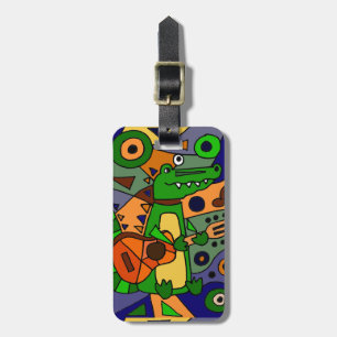 Lustiger Alligator, der Gitarren-Vorlagen-moderne Gepäckanhänger