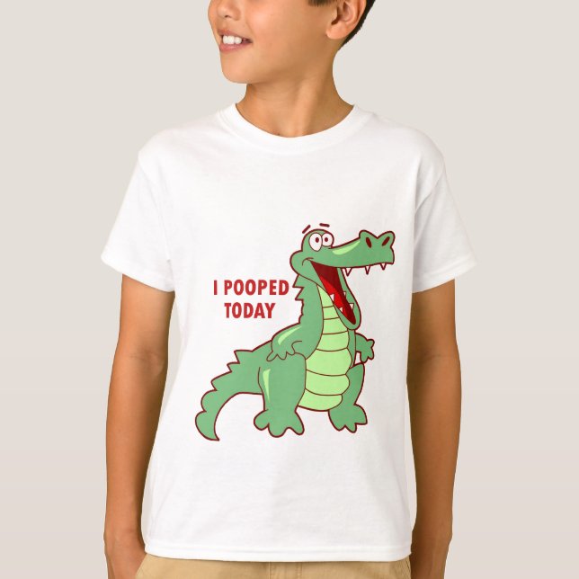 Lustiger Alligator heute gekackt T-Shirt (Vorderseite)