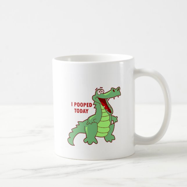 Lustiger Alligator heute gekackt Tasse (Rechts)